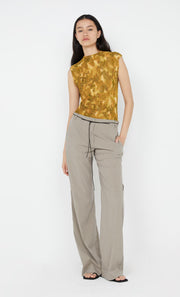 RIANNA FUNNEL NECK TOP - GOLDEN VINE