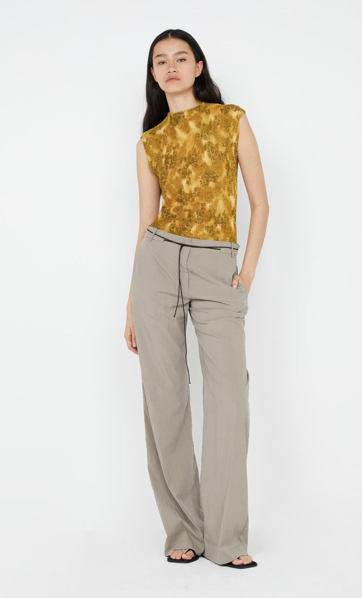 RIANNA FUNNEL NECK TOP - GOLDEN VINE