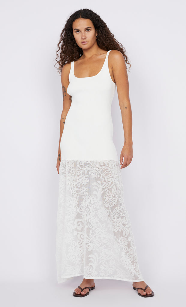 RISSA SCOOP NECK DRESS - IVORY