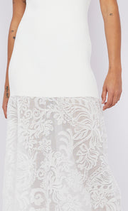 RISSA SCOOP NECK DRESS - IVORY