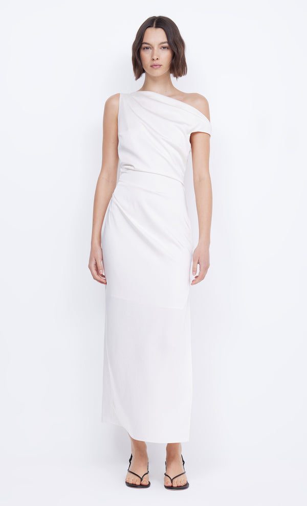 Rochelle Asym Midi Dress in Cream by Bec + Bridge