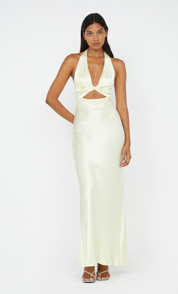 Sabia Twist Maxi Dress in Ice Yellow by Bec + Bridge