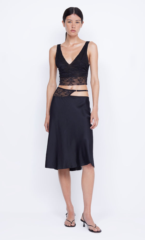 Santal Cropped Lace Top in Black by Bec + Bridge