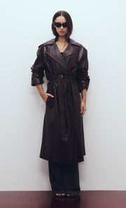 Scylla Trench Coat in Burgundy by Bec + Bridge