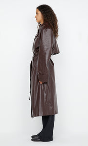 Scylla Trench Coat in Burgundy by Bec + Bridge