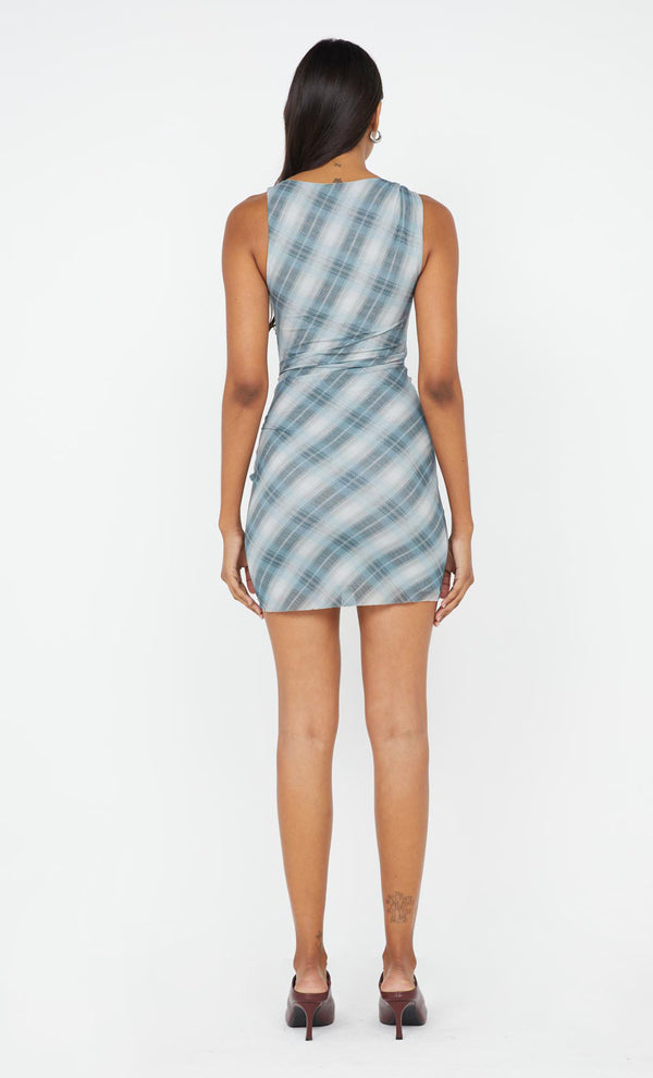 Seanna Asym Mini Dress in Storm Check by Bec + Bridge