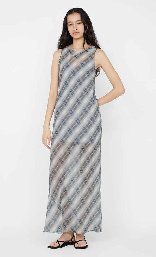 Seanna Boatneck Dress in Storm Check by Bec + Bridge