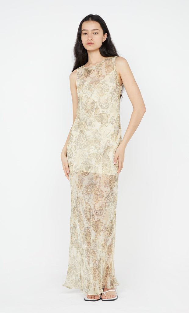 SHYLA BOAT NECK DRESS - FADED PAISLEY