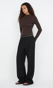 Siera Long Sleeve Top in Dark Chocolate by Bec + Bridge