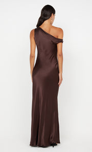 Sol Asym Dress in Dark Chocolate by Bec + Bridge