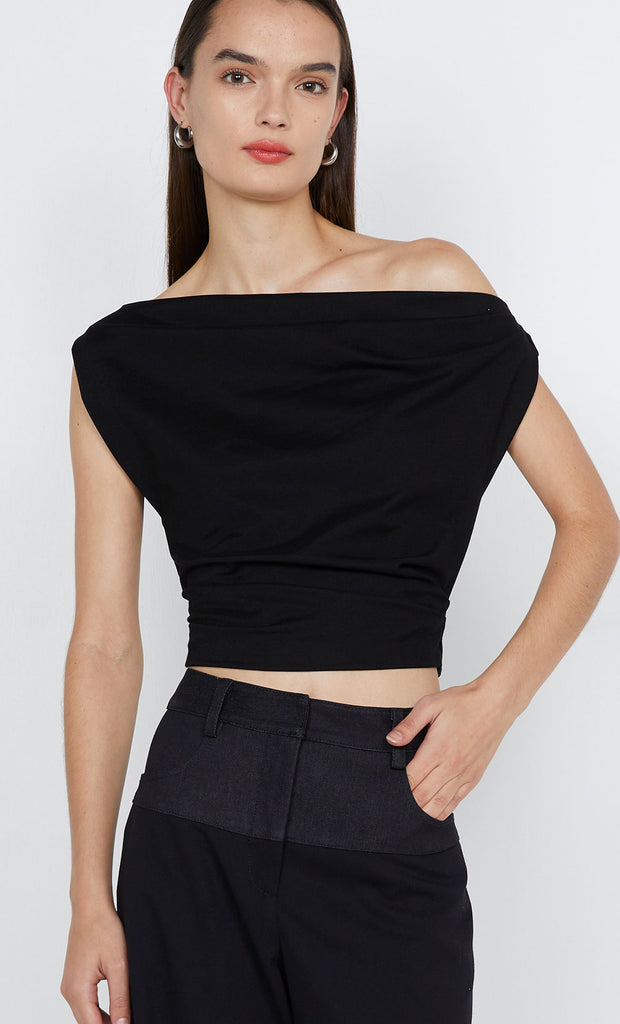 Soraya Boatneck Top in Black by Bec + Bridge