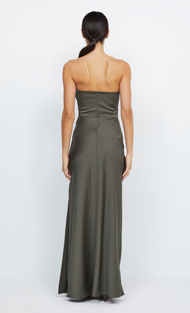 Eternity Strapless Maxi Bridesmaid Formal Dress in Dark Willow Green by Bec + Bridge