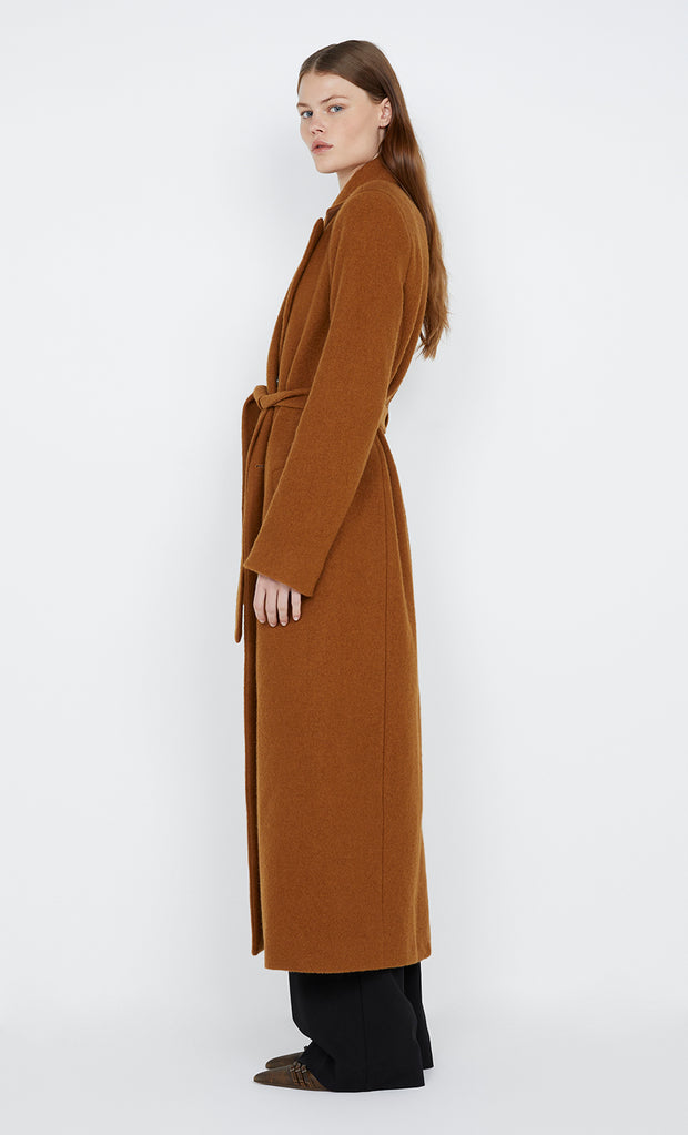 Teyana Belted Coat in toffee by Bec + Bridge