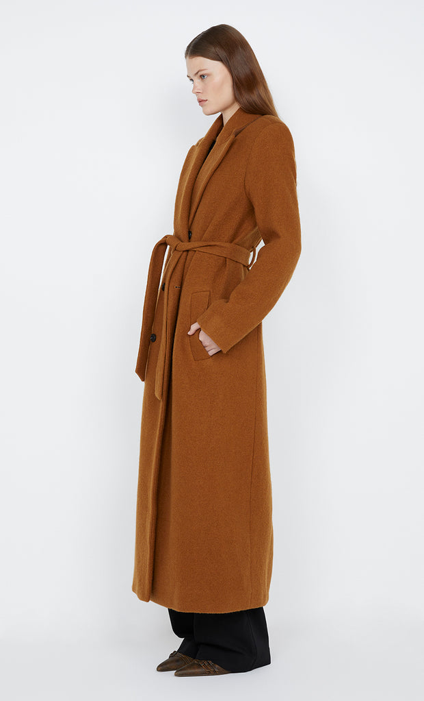 Teyana Belted Coat in toffee by Bec + Bridge