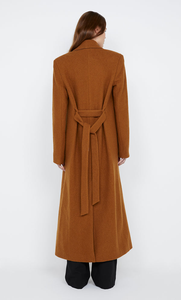 Teyana Belted Coat in toffee by Bec + Bridge