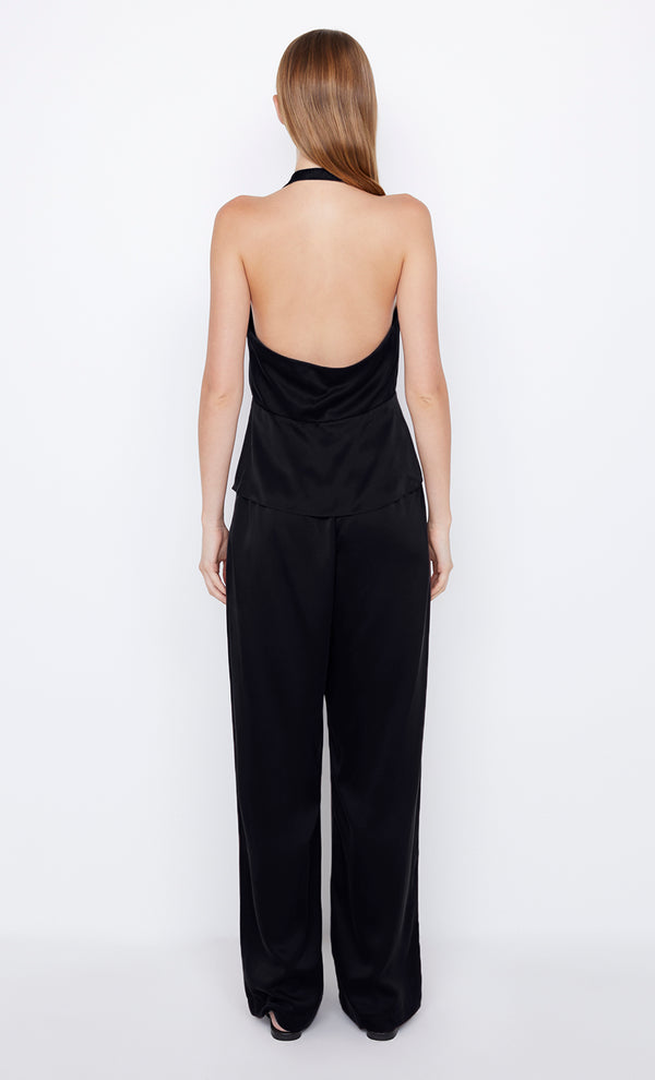 Tia Black Silk Halter Top by Bec + Bridge