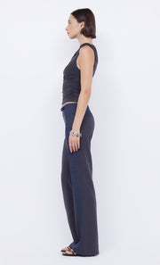 Wynona Panelled Pant with cut out detail in indigo and charcoal by Bec + Bridge