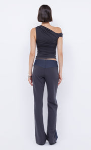 Wynona Panelled Pant with cut out detail in indigo and charcoal by Bec + Bridge