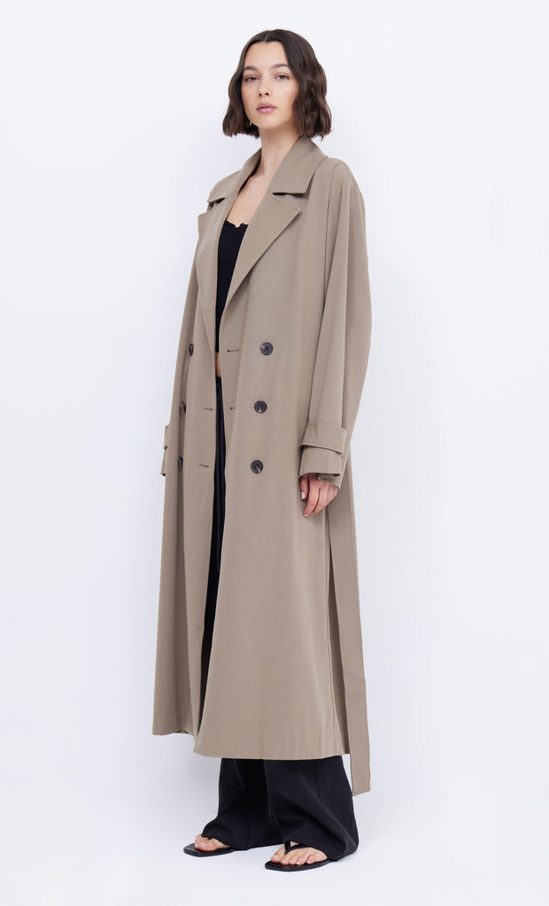 Yvonne Trench Coat in Taupe by Bec + Bridge