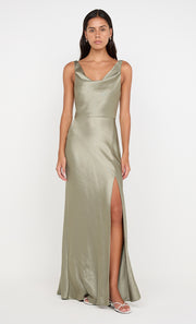 AUSTEN COWL NECK MAXI DRESS - SAGE