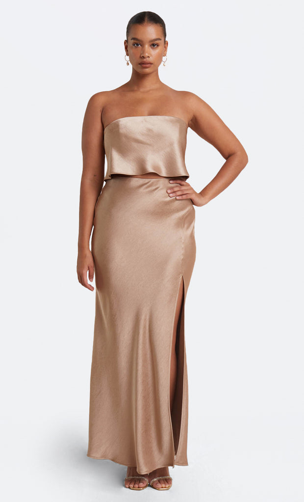 THE DREAMER STRAPLESS TOP  - GOLDEN