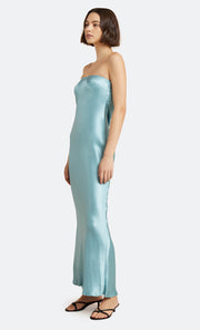 Moon Dance Strapless Silk Maxi Bella Hadid Bridesmaid in Sea Spray by Bec + Bridge