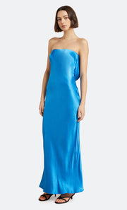 MOON DANCE STRAPLESS DRESS - MID BLUE