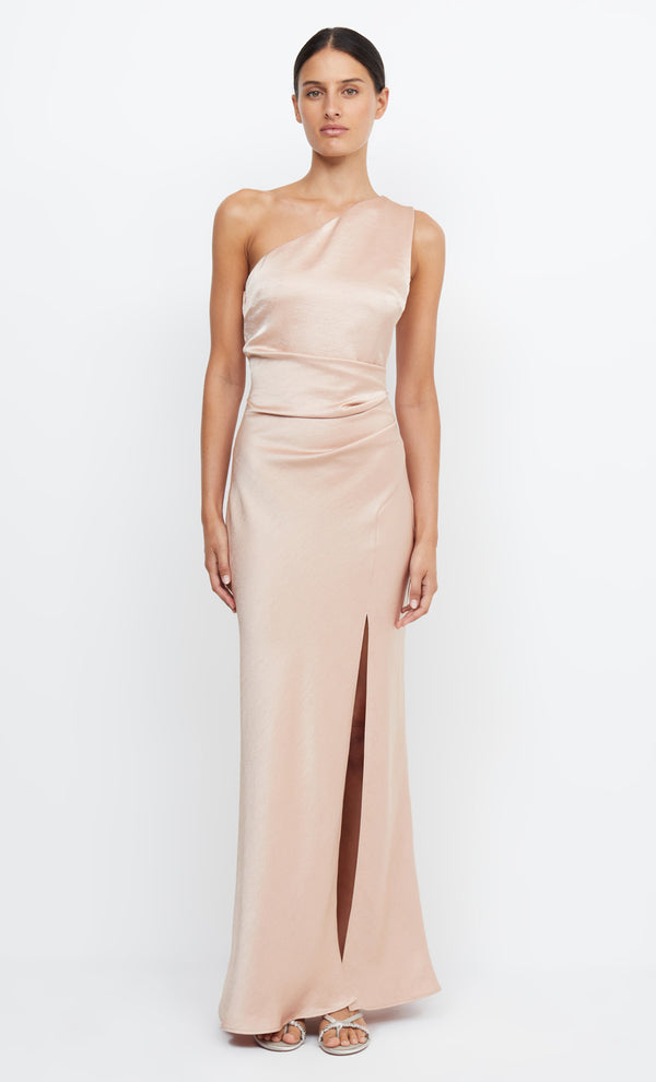 Dreamer Asym One Shoulder Rose Gold Bridemaid Dress by Bec + Bridge