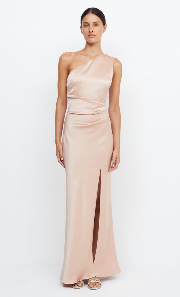 Dreamer Asym One Shoulder Rose Gold Bridemaid Dress by Bec + Bridge