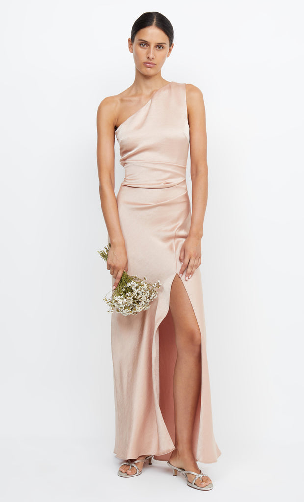 Dreamer Asym One Shoulder Rose Gold Bridemaid Dress by Bec + Bridge