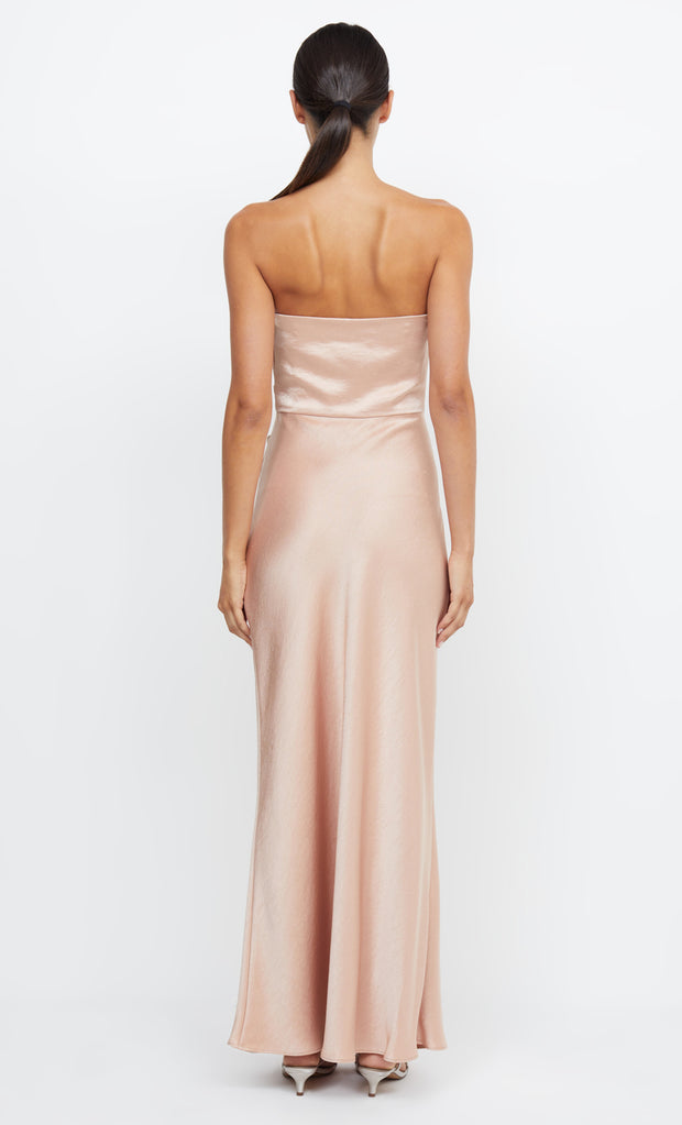 THE DREAMER STRAPLESS DRESS - ROSE GOLD