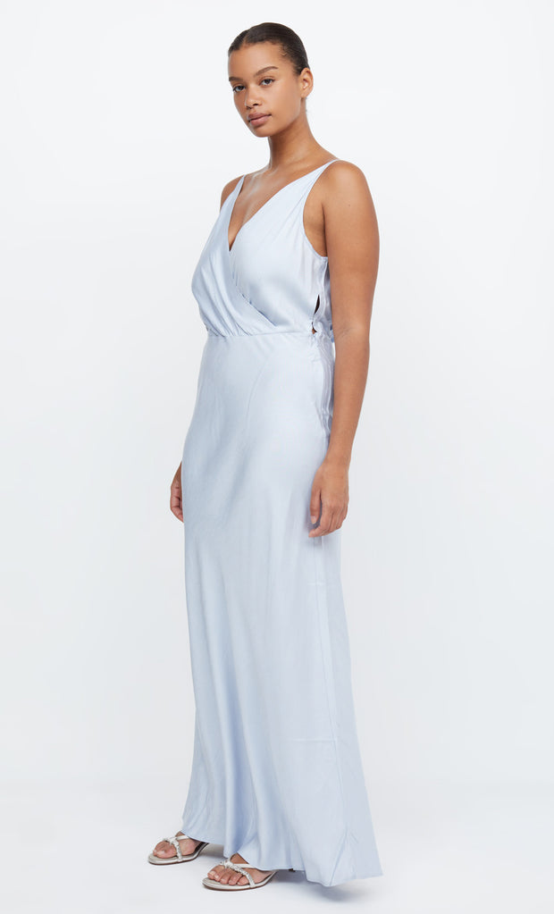 ADORE V MAXI DRESS - DUSTY BLUE