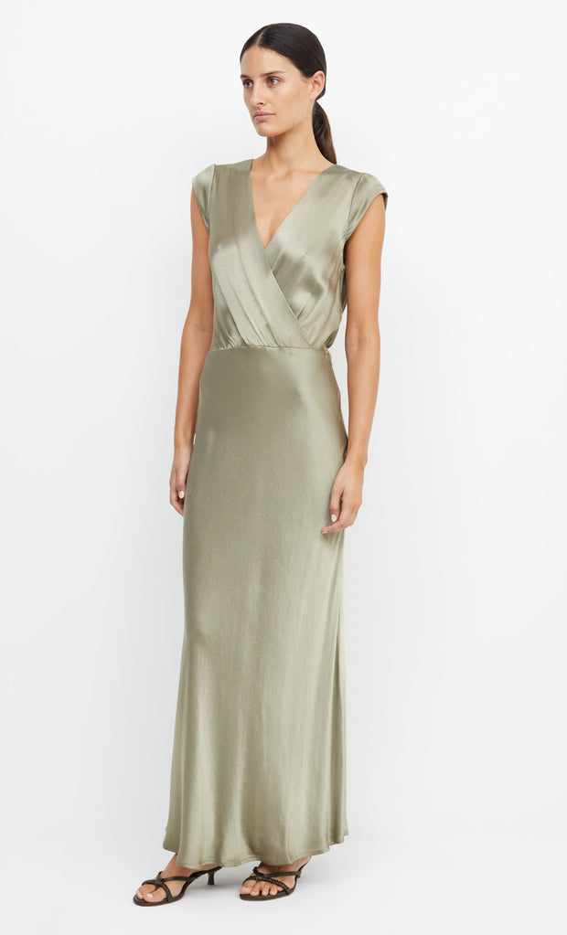 Moon Dance Maxi V Neck Dress in Sage by Bec + Bridge