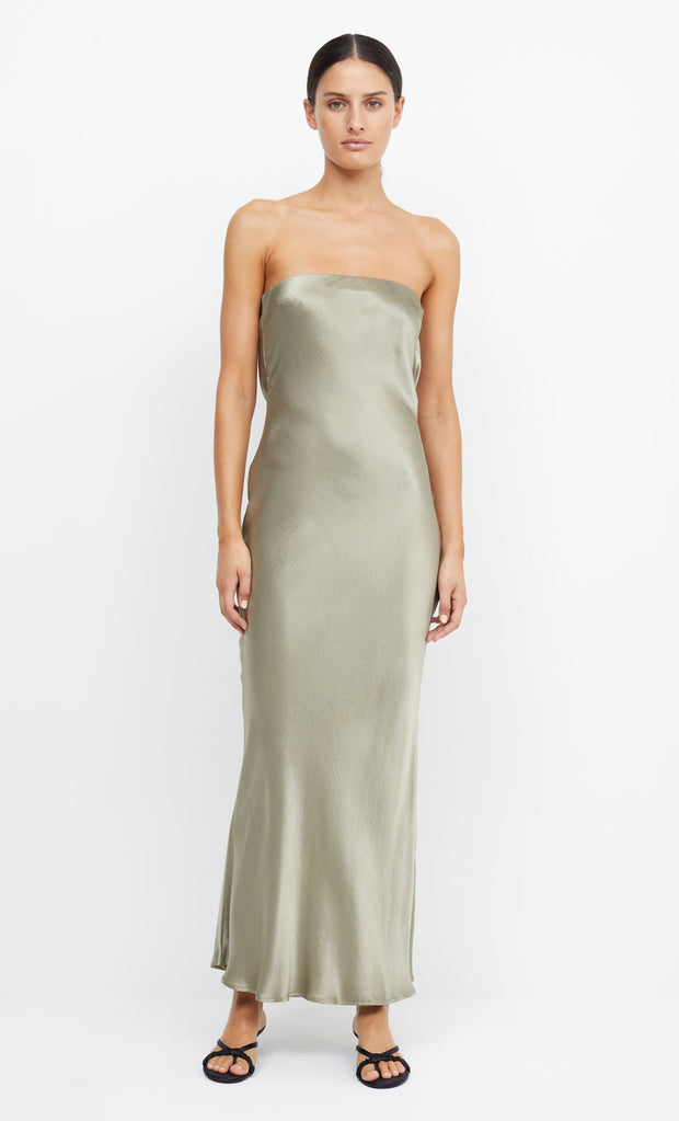 MOON DANCE STRAPLESS DRESS - SAGE