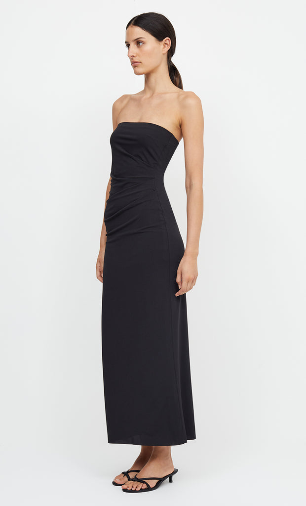 MYLA STRAPLESS DRESS - BLACK