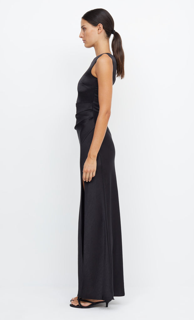 Dreamer Asym One Shoulder Maxi Bridesmaid Dress in Black by Bec + Bridge