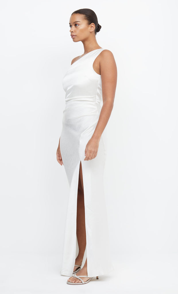 The Dreamer Asym One Shoulder Bridal Bridesmaid Dress in White by Bec + Bridge