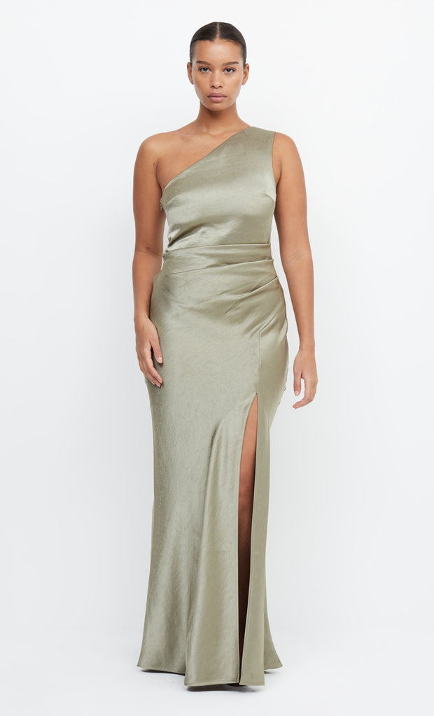 The Dreamer Asym Bridesmaids Maxi Dress in Sage by Bec + Bridge