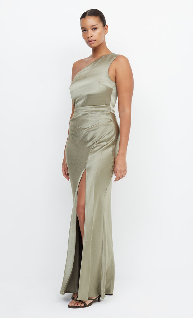 The Dreamer Asym Bridesmaids Maxi Dress in Sage by Bec + Bridge