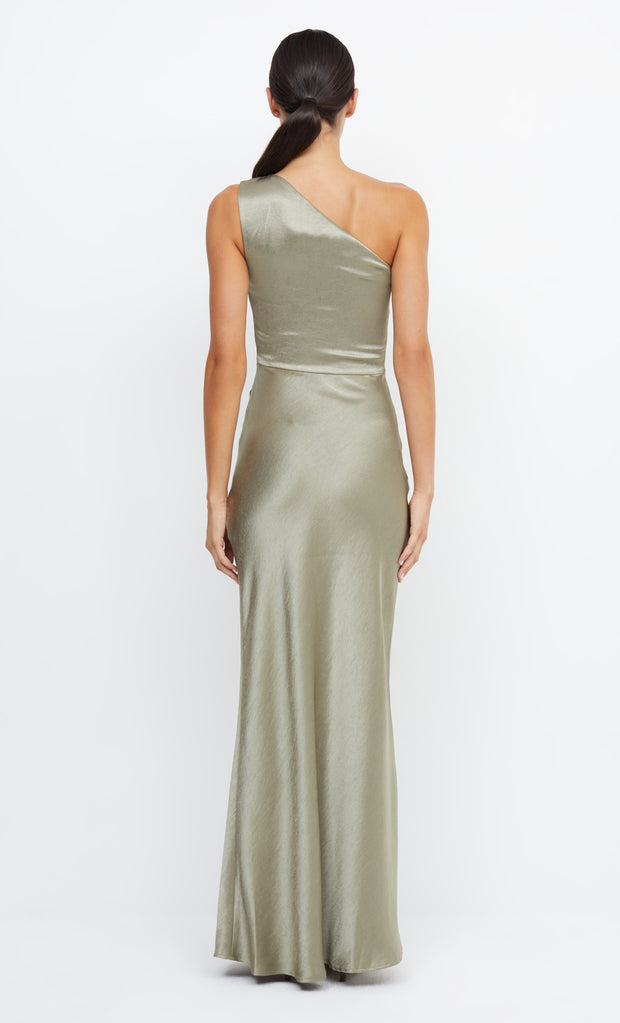 The Dreamer Asym Bridesmaids Maxi Dress in Sage by Bec + Bridge