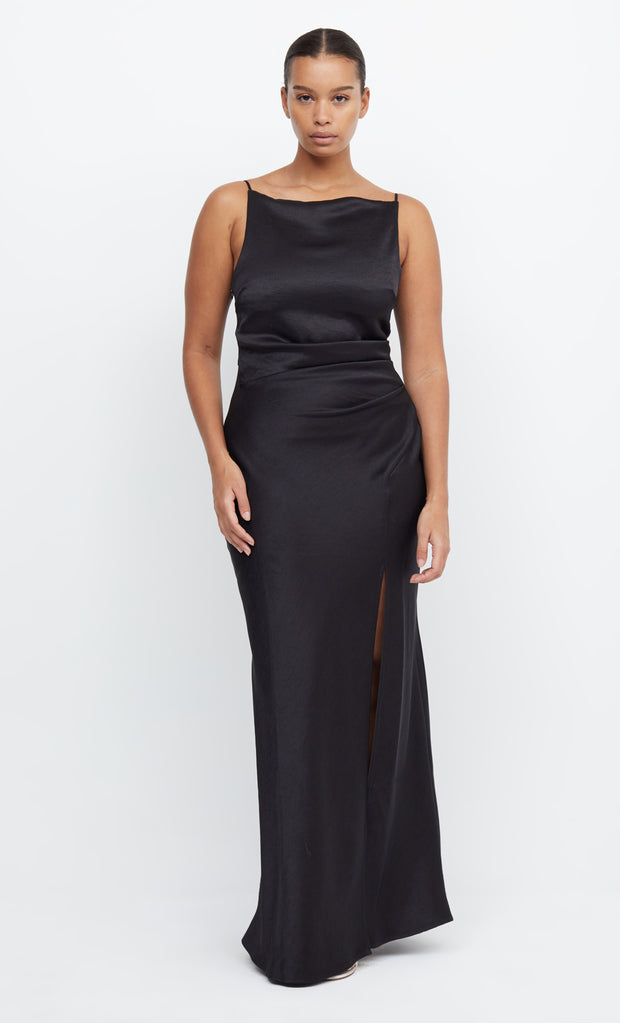 Dreamer Maxi High Neck Bridesmaid Dress in Black by Bec + Bridge