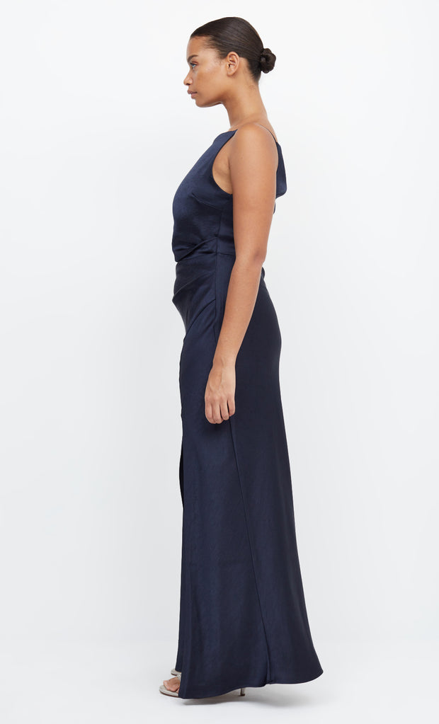 The Dreamer High Neck Maxi Dress in Ink Navy by Bec + Briidge