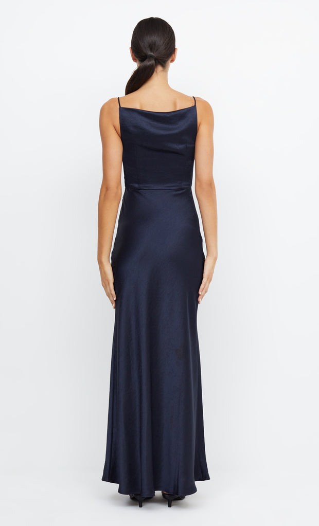 The Dreamer High Neck Maxi Dress in Ink Navy by Bec + Briidge