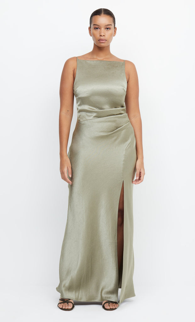 The Dreamer Maxi Boatneck Bridesmaid Dress in Sage by Bec + Bridge