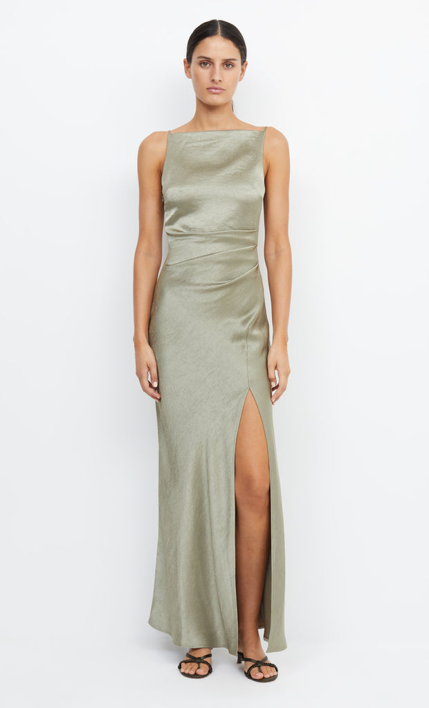 The Dreamer Maxi Boatneck Bridesmaid Dress in Sage by Bec + Bridge