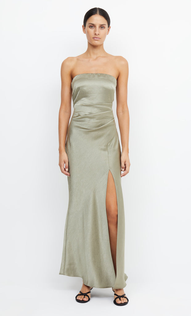 THE DREAMER STRAPLESS DRESS - SAGE