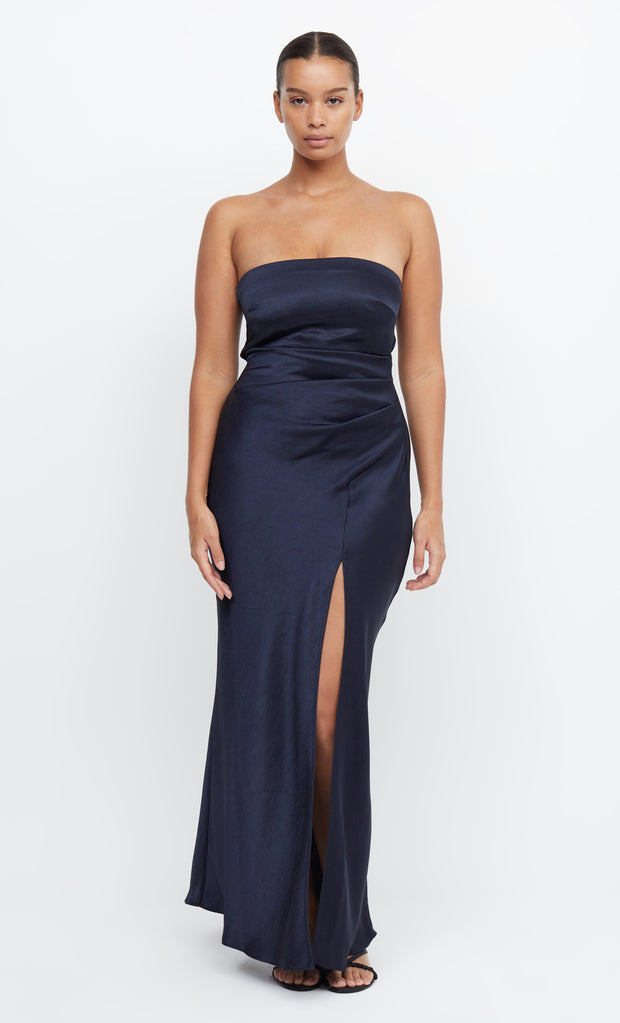 Dreamer Strapless Maxi Bridesmaid Dress in Ink by Bec + Bridge