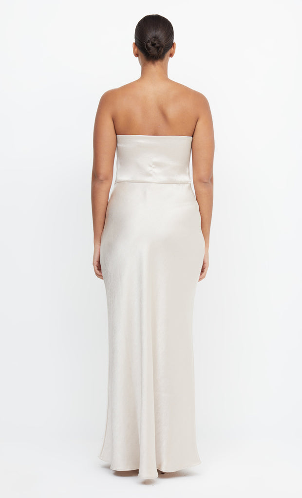 Dreamer Strapless Maxi Bridesmaid Dress in Sand by Bec + Bridge