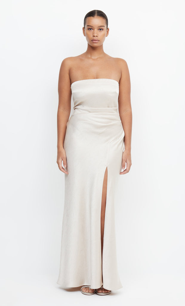 THE DREAMER STRAPLESS DRESS - SAND